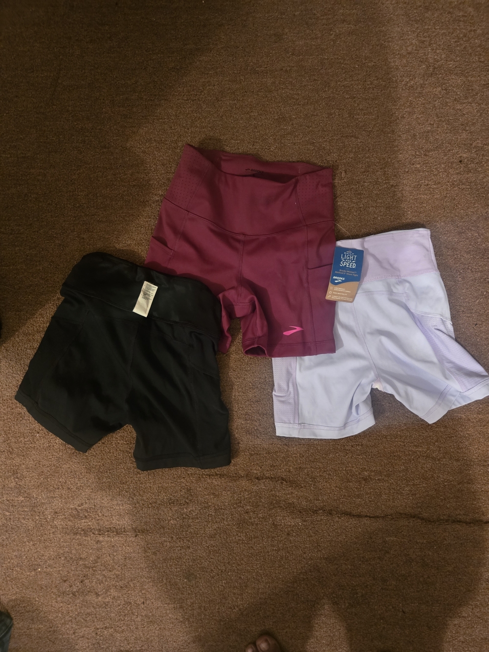 Broonks Women's High-Rise Performance 5' Shorts - Black, Berry, Lavender